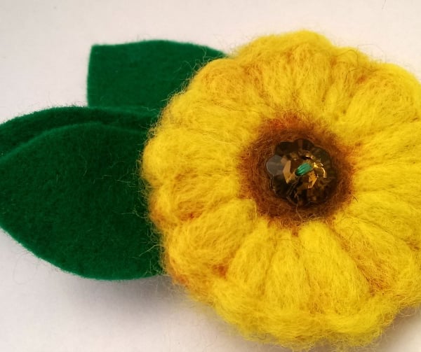 Sunflower Brooch Corsage 