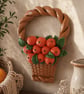 Large Orange Basket Handcrafted wall hanging clay decor fruit basket - Image 3