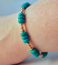 Turquoise & Copper Bracelet, December Birthday, Sagittarius, Anniversary Gift - Image 5