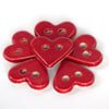 Small Ceramic Stoneware Red Heart Button 25mm across widest part