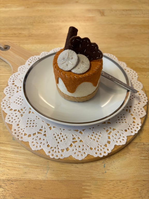 Handcrafted Felt Banoffee Choc Cheesecake