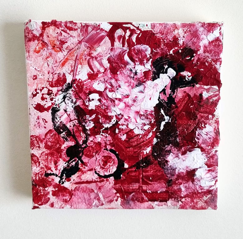 Crimson Pulse 3 - Original Textured Acrylic Abstract Painting