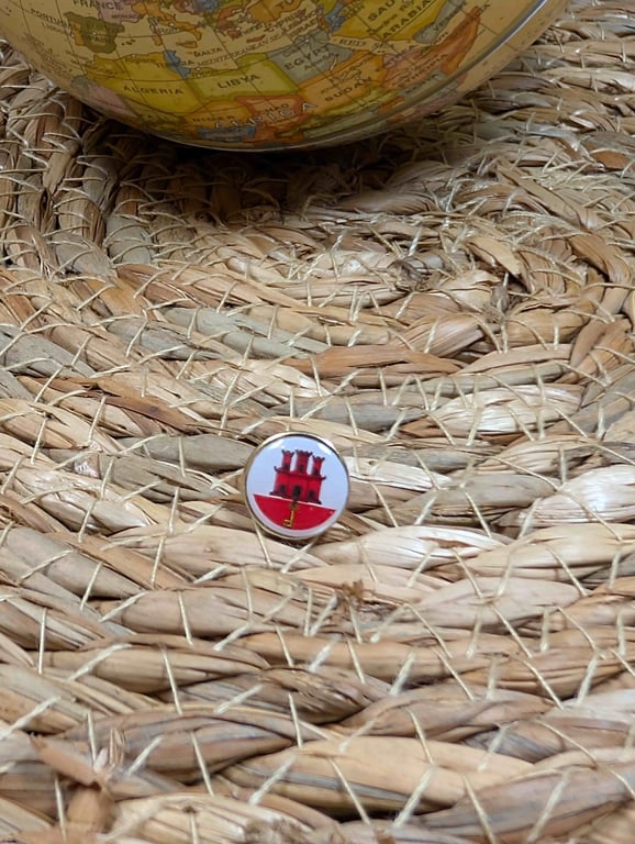 Gibraltar Flag Map Pin – Europe Travel Map Push Pin for Wooden Maps, Gibraltar 
