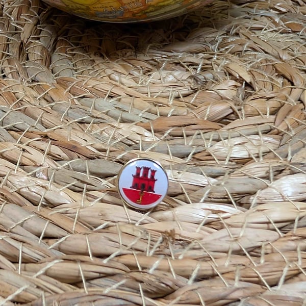 Gibraltar Flag Map Pin – Europe Travel Map Push Pin for Wooden Maps, Gibraltar 