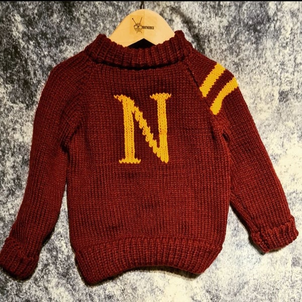 Knitted Baby monogram jumper, children's monogram jumper