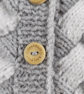 Baby Hand Knitted Cardigan Grey White, Woven Effect Knitted Jacket - Image 4