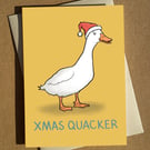 Christmas Cracker Duck Pun Card A6 - Funny Christmas Card - Card for Vegetarian 