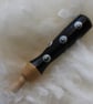 Hand painted black and silver spotty dotty needle grip tool for needle felting - Image 1