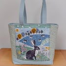 Green and Cream Rabbit Shopping Bag