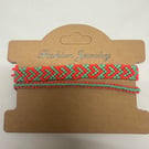 Teal and orange bracelet set 