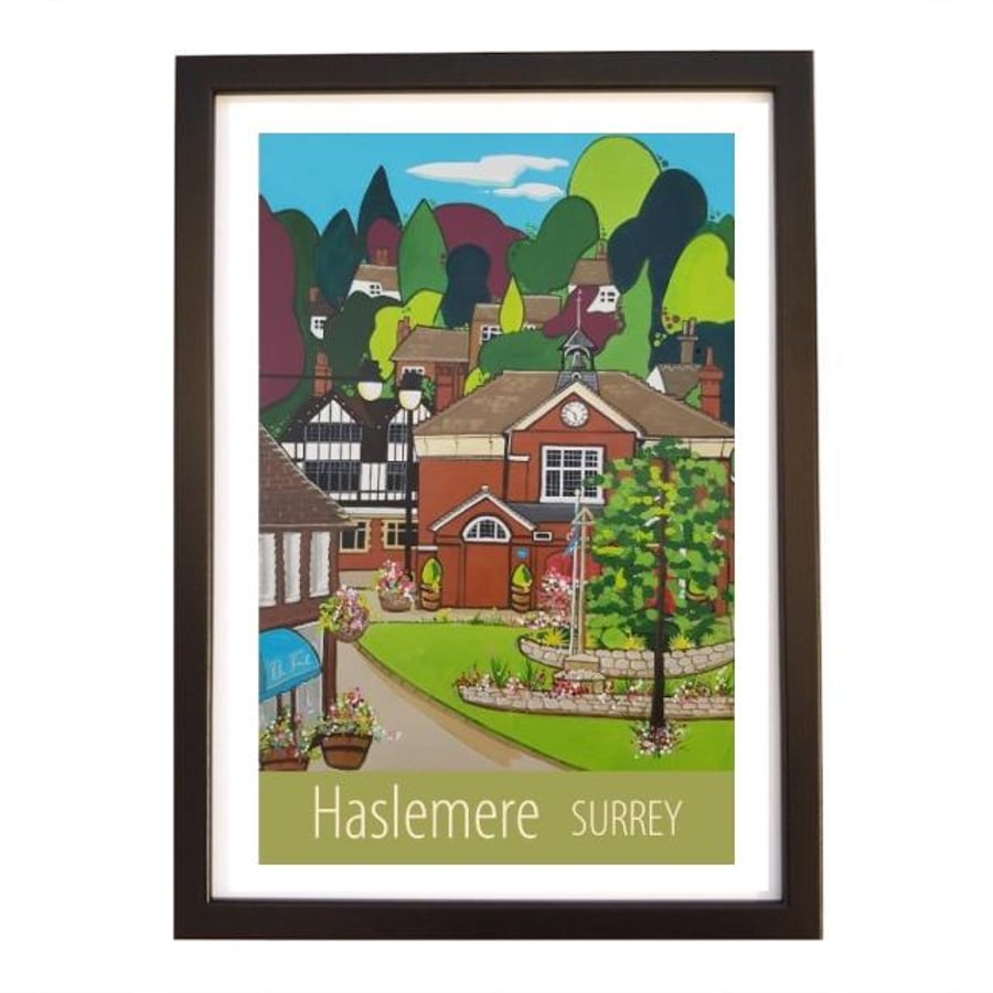 Haslemere Surrey travel poster print by Susie West
