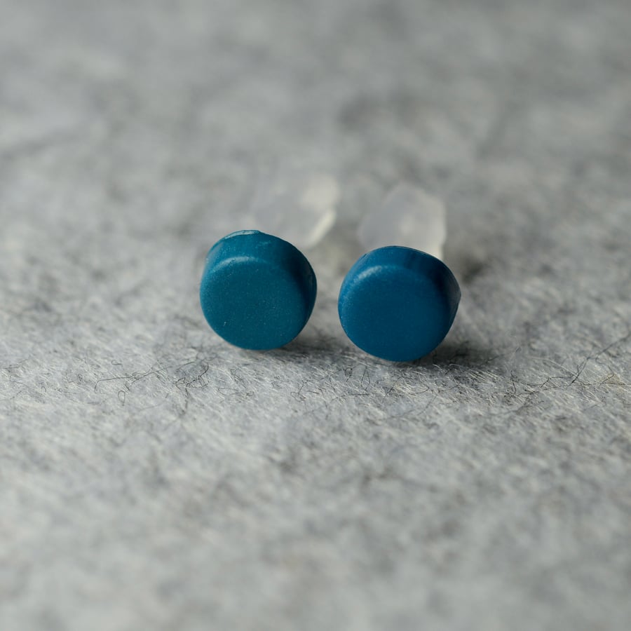 Teal Polymer Clay Earrings 