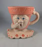 Small Orange Ceramic Garden Plant Flower Herb Pot Mug Candle Tea Light Container - Image 1