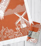 Red Kite Tea Towel Screen Printed Design Wall Art Hanger - Image 1