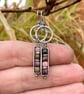 Oxidised silver and gemstone bead long colourful dangly earrings - Image 3