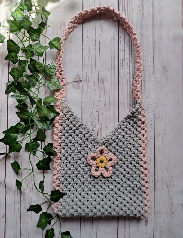 Grey & Pink Shoulder Bag