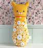 Yellow Cat Cushion - Colourful Fabric Cat - Decorative Animal Cushion - Cat Gift - Image 2