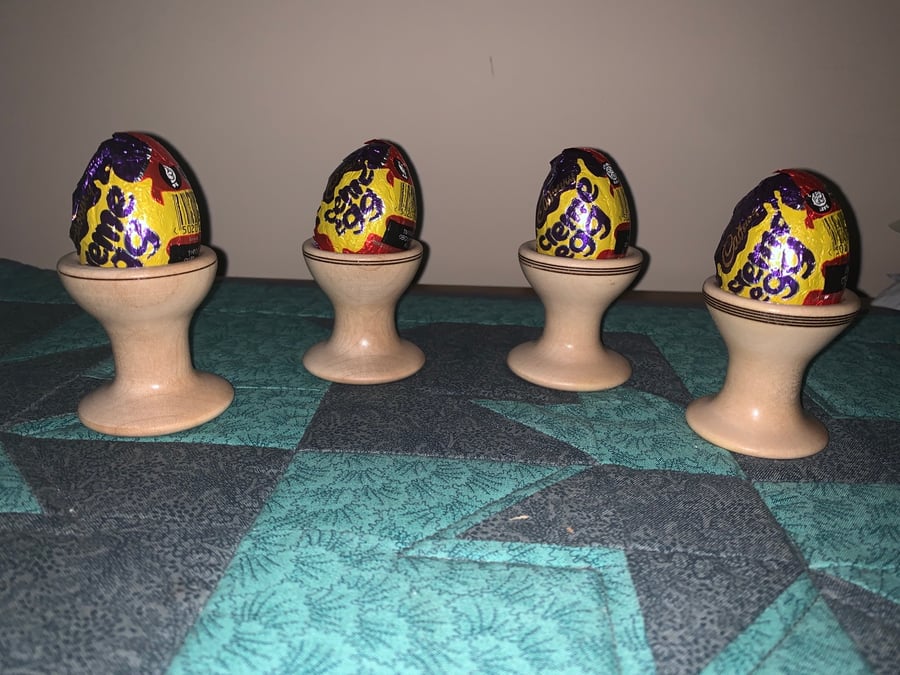 Handmade egg cups - set of 4 - sycamore