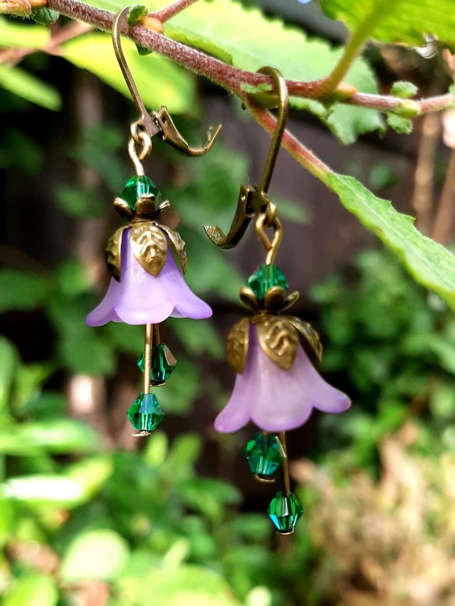 Pretty little Fairy Garden inspired Bell Flower Drop earrings