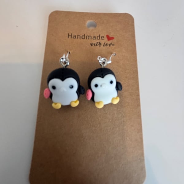 Sterling Silver Earrings - Penguins - Brand New & Sealed!!  