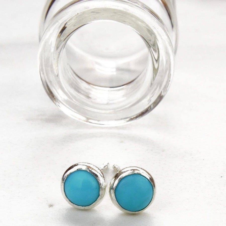 Turquoise stud earrings - December birthstone - turquoise jewellery - stud earri