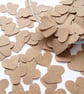 2000 Brown Kraft Paper Confetti Hearts - Wedding Birthday Party Table Decor