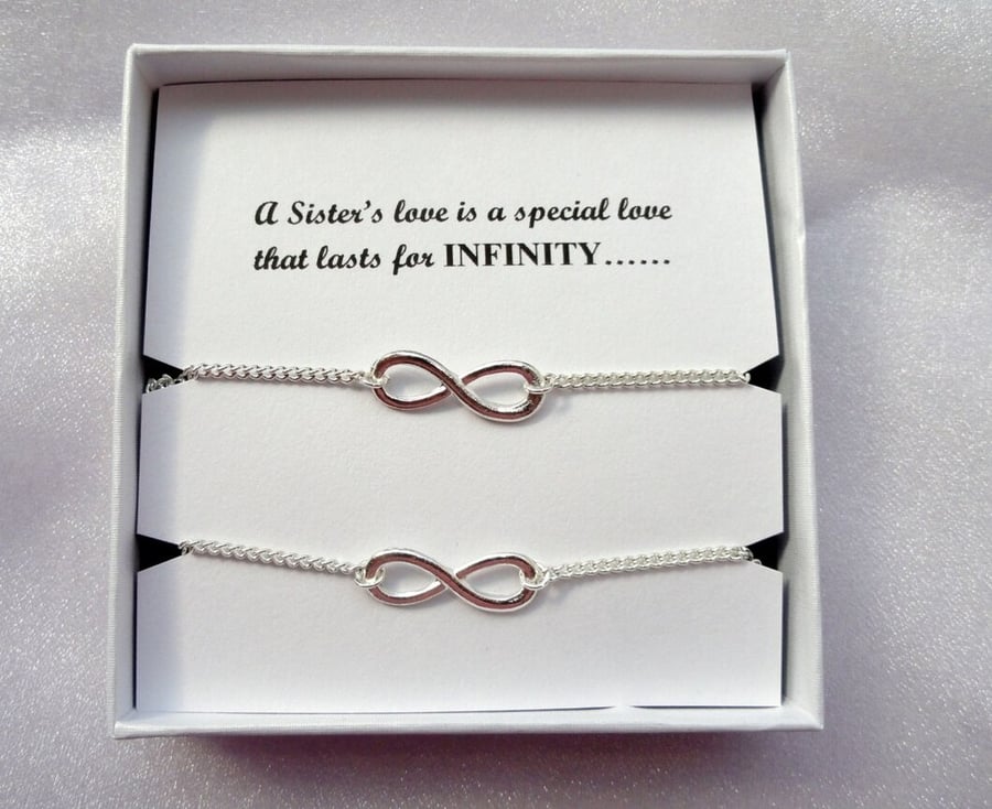 Sister gift, Two infinity bracelets