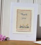 Embroidered by hand Thank You card, lovely to send and lovely to receive - Image 2