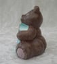 Ceramic Hand Painted Small Brown Alphabet Bear C Animal Figurine Ornament. - Image 2