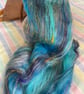100% Wool Art Batt. Blue & Yellow - Image 4