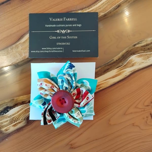 Fabric  Flower Brooch