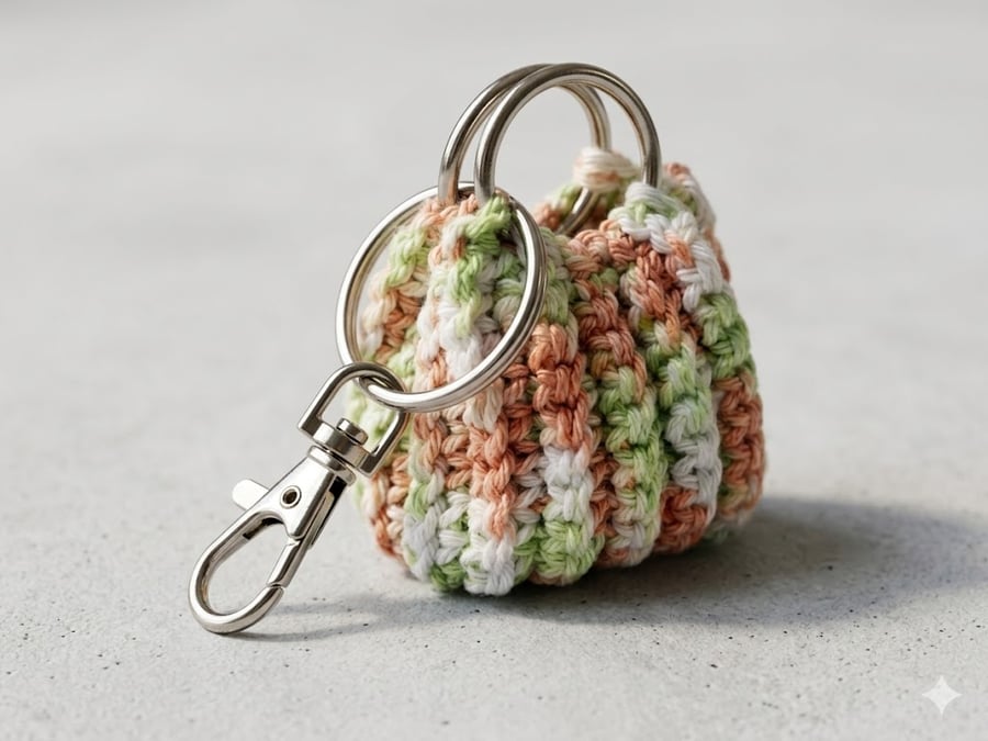 Mini crochet purse bag charm keyring