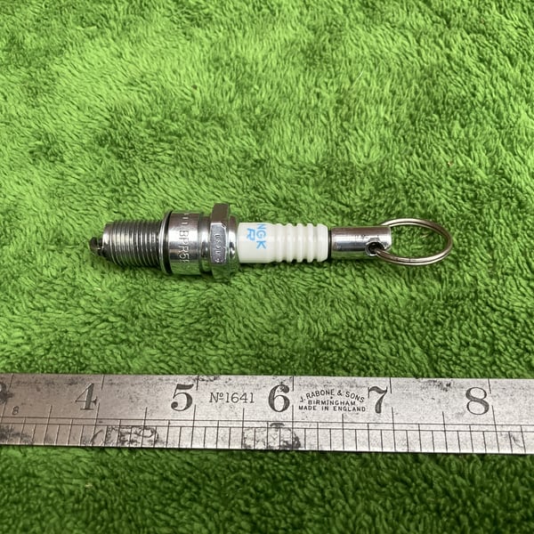 Spark Plug Key Ring, Upcycled Used Spark Plug