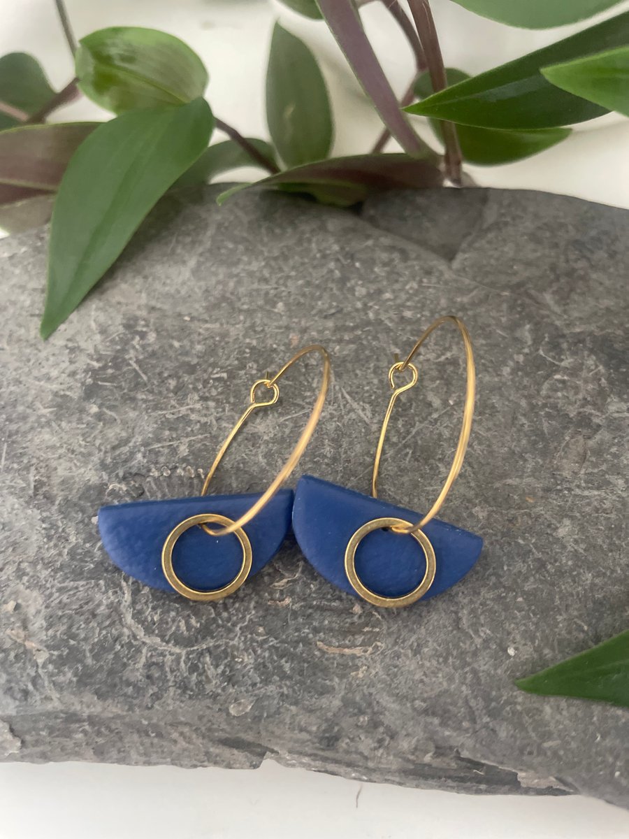 Polymer clay and brass earrings 