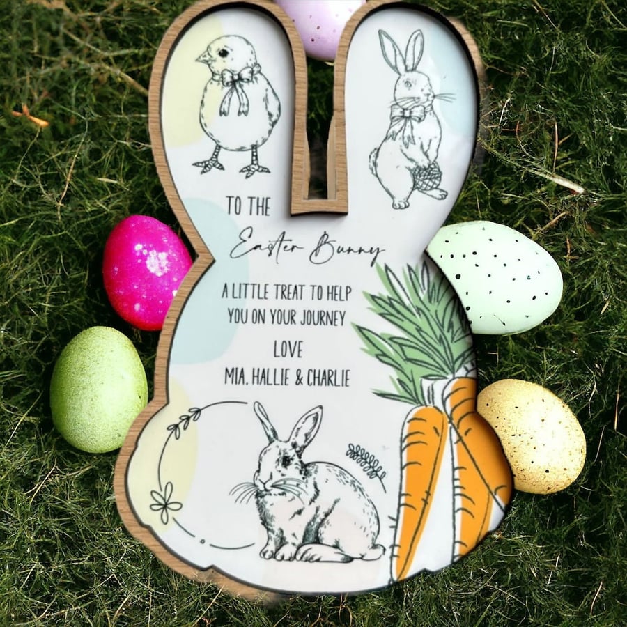 Easter Bunny Personalised Arcylic bunny plate 