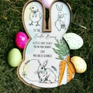 Easter Bunny Personalised Arcylic bunny plate 