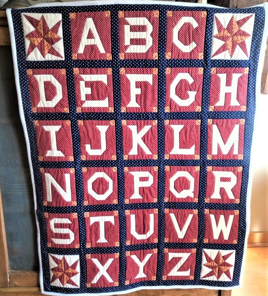 ALPHABET Quilted Throw