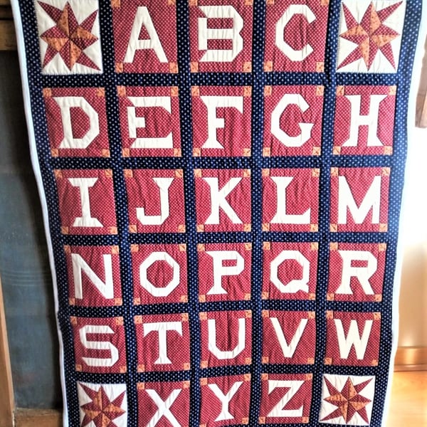 ALPHABET Quilted Throw
