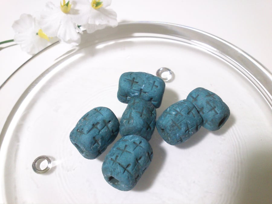 Indigo Blue Ceramic Beads