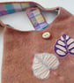 Recycled cashmere shoulder bag with leaf appliques - Image 9