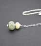 lampwork glass green spot pendant necklace - Image 3