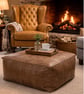 Beanbag Footstool in Genuine Italian Leather 