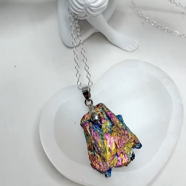 Quartz Cluster with Titanium Flame