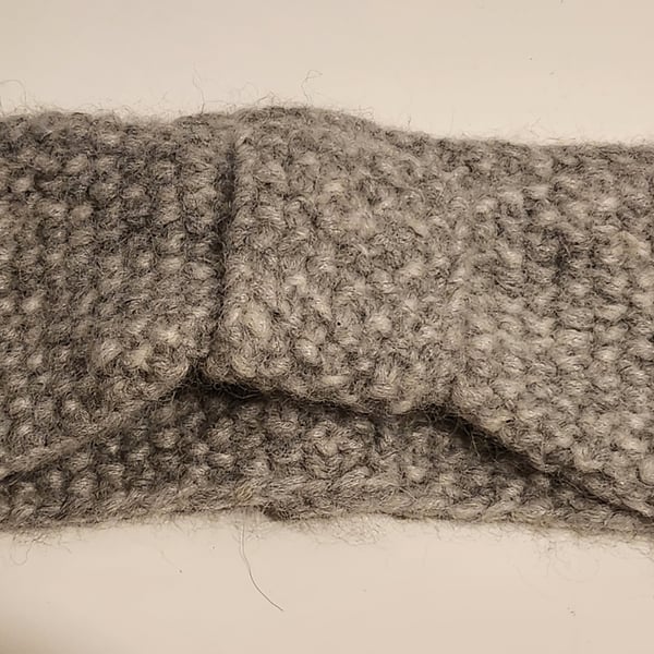 Handknitted 'Get Up' Headband or Ear Warmer in Grey or Dark Green