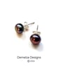 Peacock Button Freshwater Culture Pearl Stud Sterling Silver Earrings  - Image 3