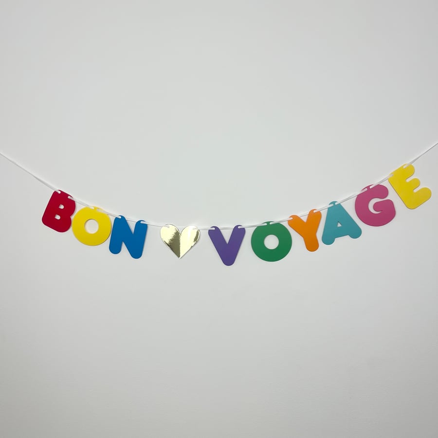 Bon Voyage Party Banner Leaving Travel Bunting Decoration 