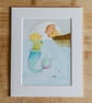 Watercolour Teddy Bear Illustration - Merbear and sailor  - Image 1