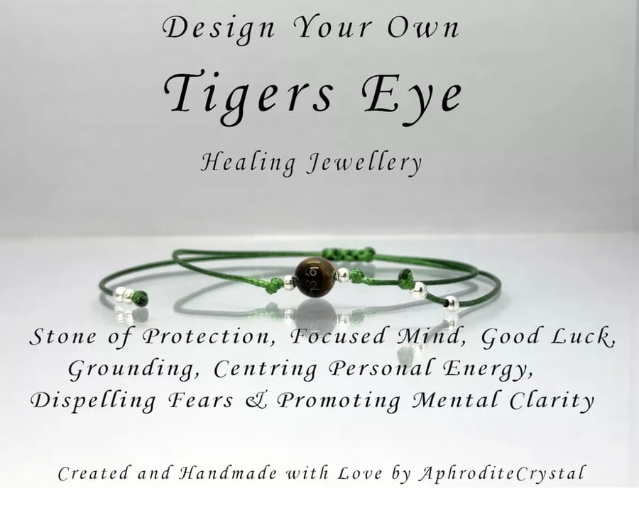 Tigers Eye Bracelet Crystal Intention 18th Birthday Anniversary Gift 