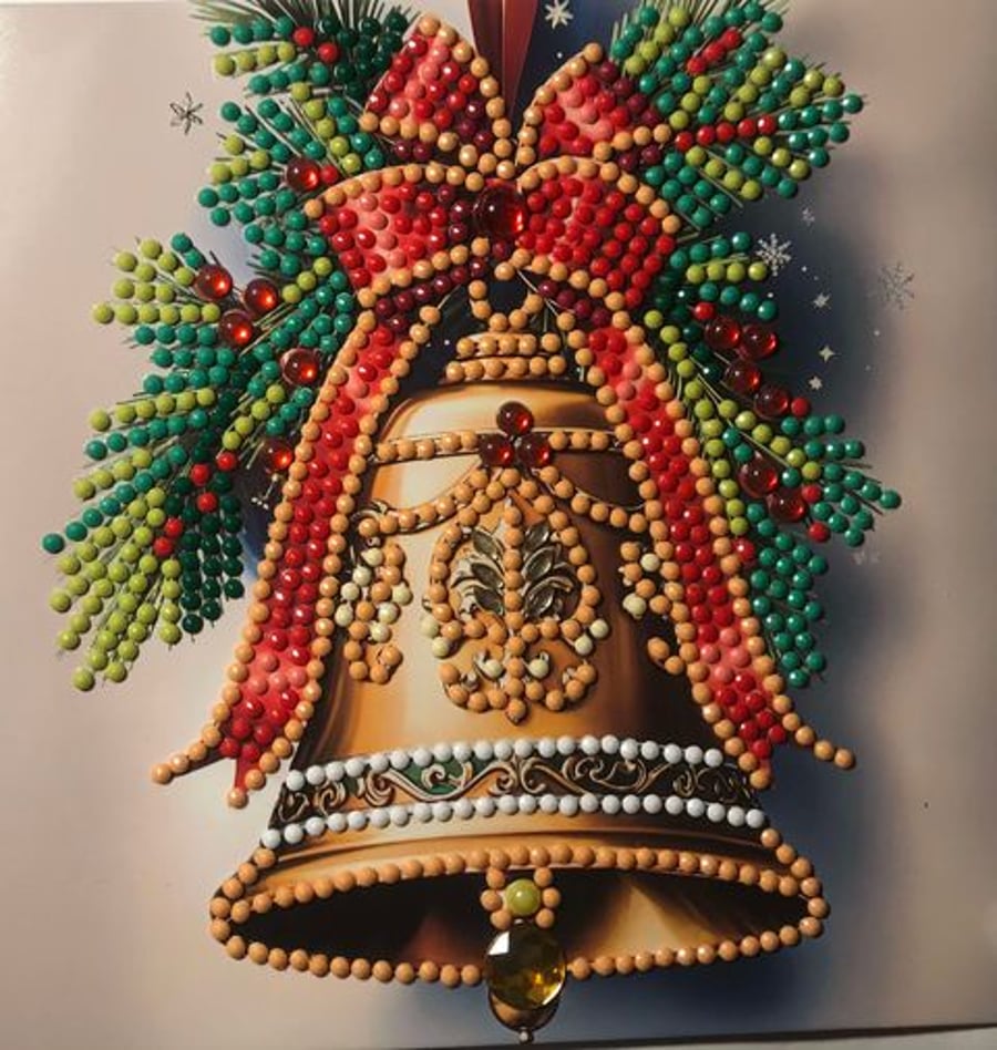 Diamond art card Christmas Decorations Bell  
