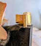 Sculptural Textured Brass Ring - Adjustable Contemporary Statement Ring - Image 3